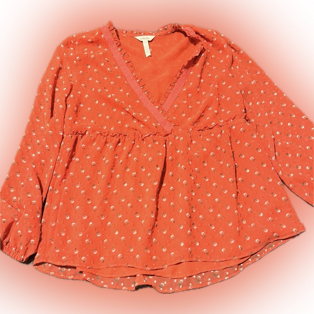 Red Floral Blouse